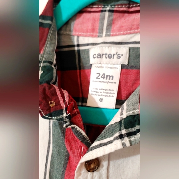 Toddler Boys Christmas Button Down Shirt and Sweater - Picture 8 of 10